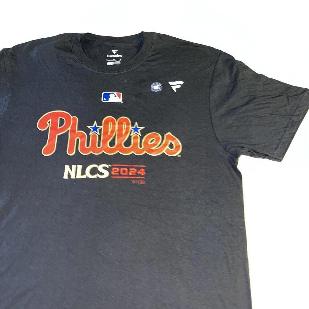 New Fanatics Philadelphia Phillies NLCS 2024 MLB Baseball Black T-Shirt Men’s L - Picture 2 of 3